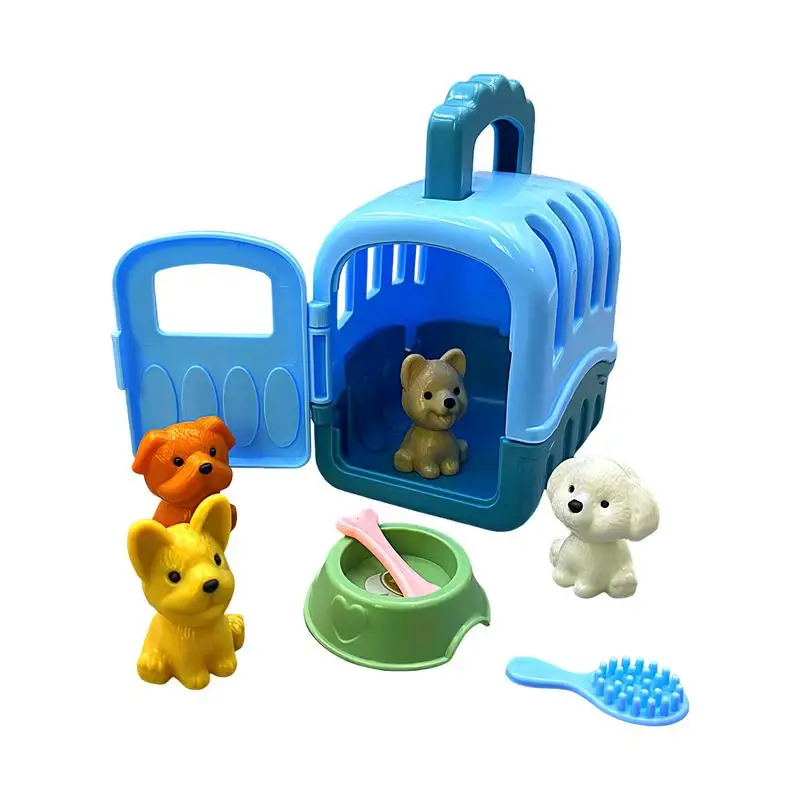 

Dog Care Playset 8pcs Educational Dog Care Cage Playset Pretend Role Play Dog Grooming Toys Puppy Carrier Toy Play Set For Ages
