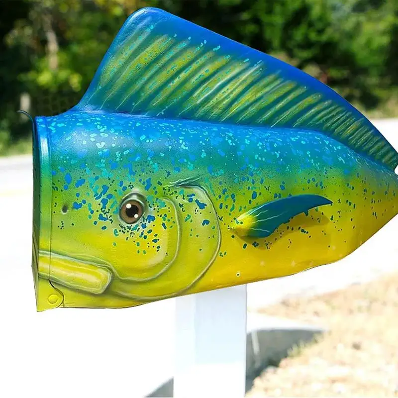 Hal Postafiókok Külső Vicces Fém Delfinhal Postafiók A Kerti Lakberendezéshez Könnyű Telepítés Színes Nők Számára - Image 2