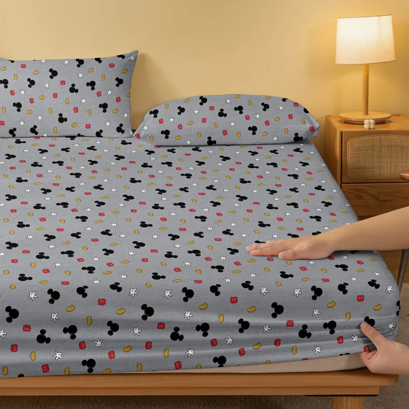 1 cartoon cute Mickey pattern digital printed frosted Fitted Sheet,bedroom printed bed cover,bedding(No pillowcase) 3