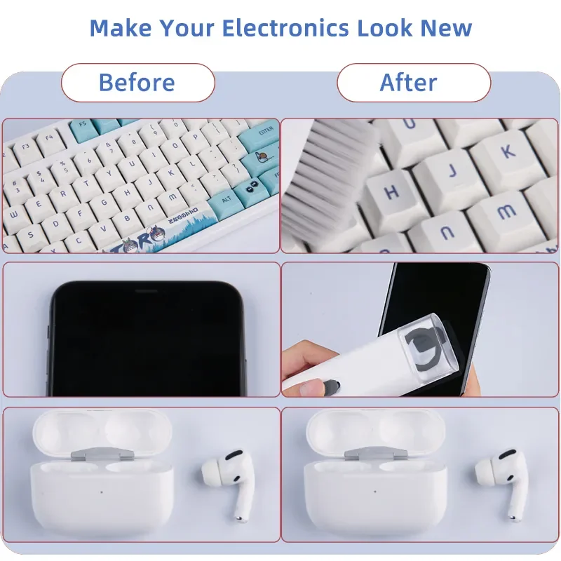 Keyboard Cleaning Kit 7-in-1 Laptops Cleaner with Keycap Puller, Multifunctional Keyboard Brush Cleaning Set for Airpods Phone