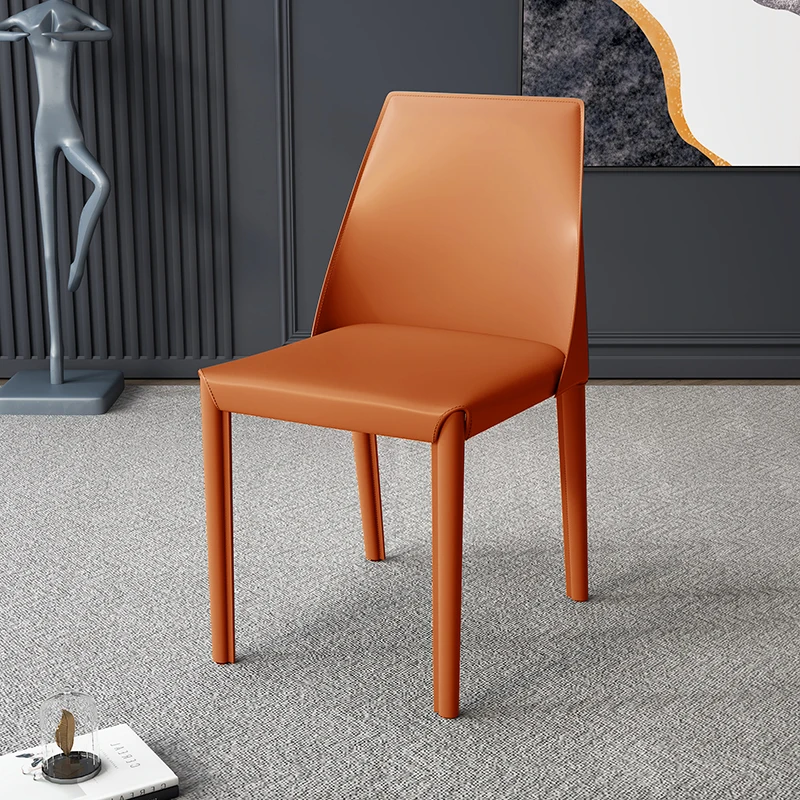 

Leather Single Luxury Dining Chair Italian Design Multicolor Office Bar Bedroom Chair Beauty Salon Kids Sedie Home Furniture