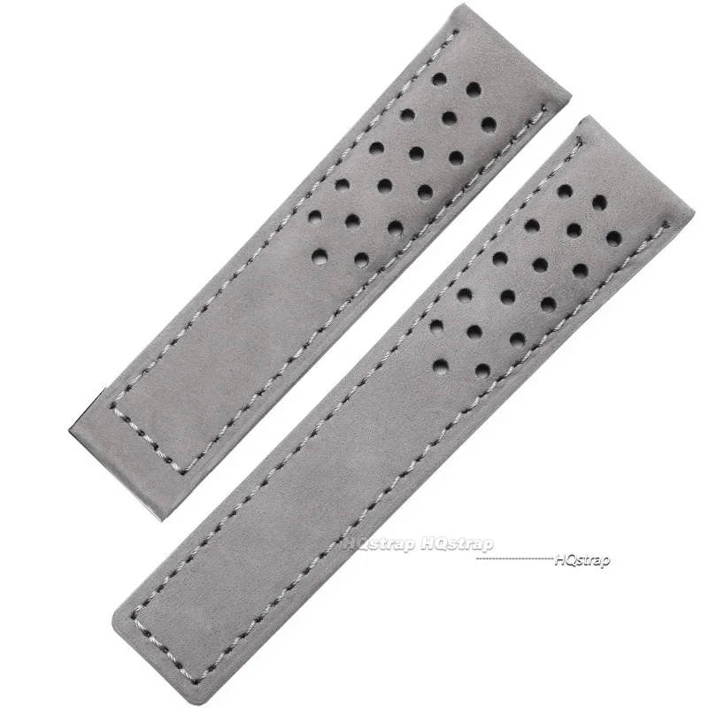 Elegant Frosted Cowhide Leather Wristband - Universal 20/22mm Watch Strap Accessory
