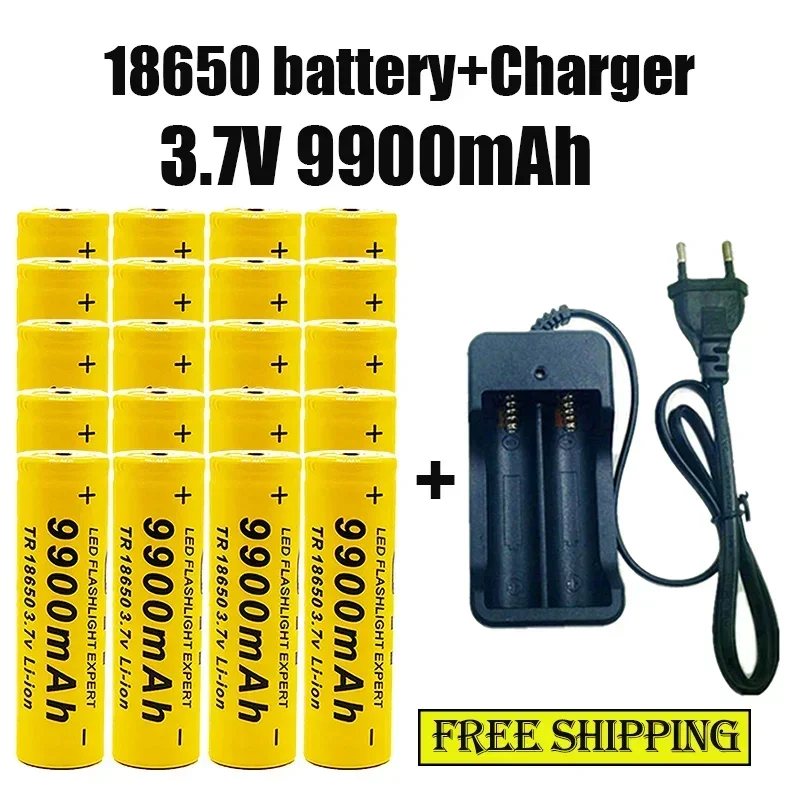 

18650 rechargeable battery 2024 best-selling 3.7V9900Mah lithium-ion battery with charger for remote control of computer shavers