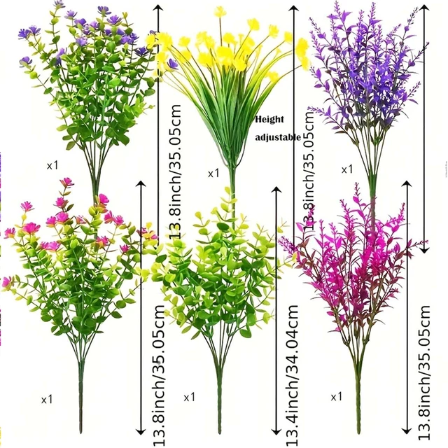 12 Arbusti Artificiali Per Esterni - Fiori Finti UV Resistenti - Decorazione Per Giardino, Casa - Colore Misto - Foto 4