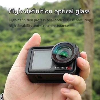 Obiettivo ultra grandangolare per DJI Action 4 5 Pro Fotocamera sportiva Kit di accessori per filtri per fotografia ottica professionale a sgancio rapido