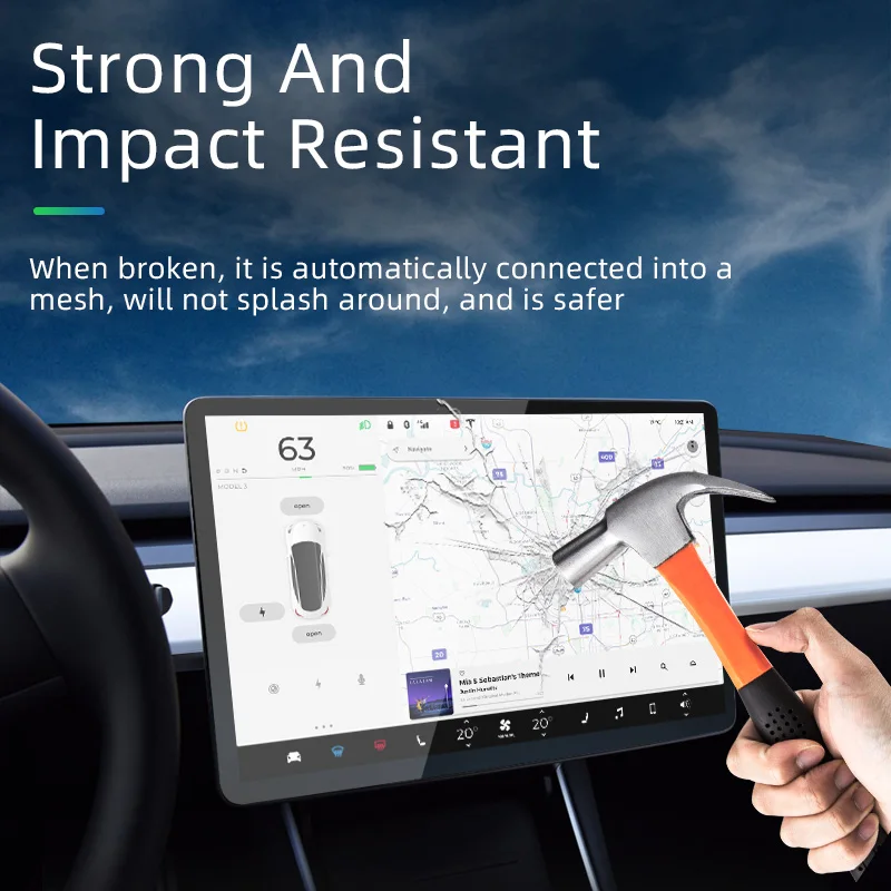 

Пленка из закаленного стекла для Tesla Model 3 2019-2021/модель Y протектор экрана Центрального управления аксессуары для салона автомобиля