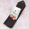 100% Genuine Leather Wallet For Men Male Original Cowhide Slim Minimalist Front Pocket Cash Wallet Card Holder With Flap Closure