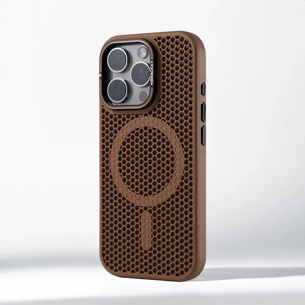 Invisible Lens Holder Honeycomb Cooling Case with Magnetic Wireless Charging Armor Cover