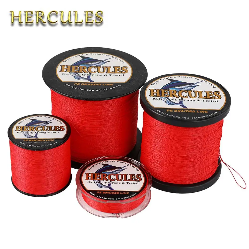 Hercules Fishing Line 6-100LB Braided Line For Carp Fishing 4 Strands Red  Multifilament PE Wire 100M-2000M Russia Gifts For Men - AliExpress