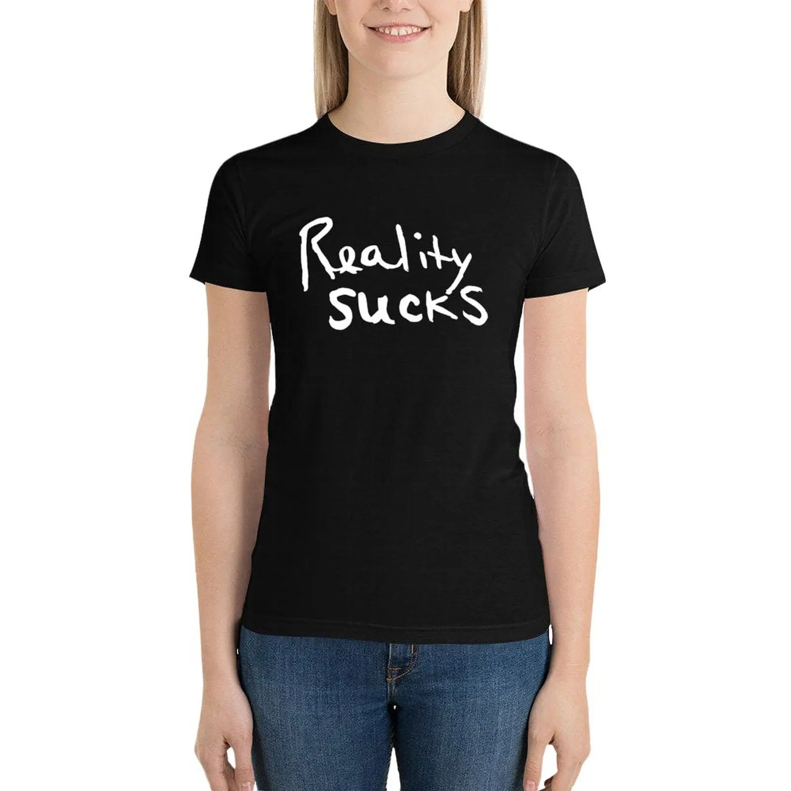 Reality Sucks T-Shirt cute tops summer tops shirts graphic tees tops T-shirt Women