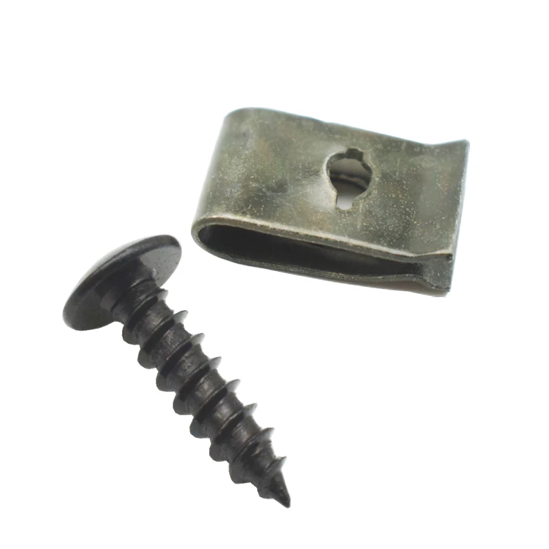 Auto-Tapping Parafuso e Clipes, Metal Retainer para Motocicleta, Carro, Scooter, ATV, ciclomotor, Ebike, Capa Plástica, M4, M5, 40, 30, 20, 10, 5 Conjunto por Lote