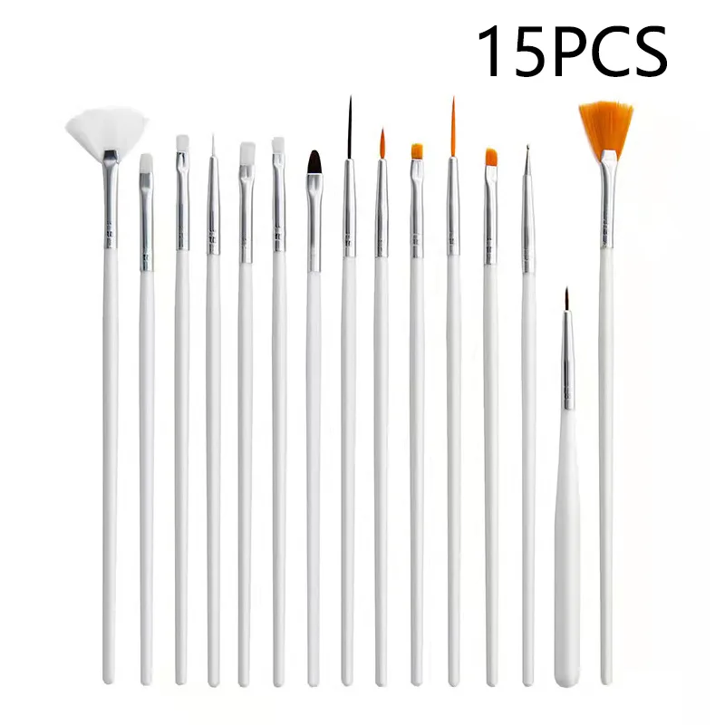 

15-piece Set Hook Line Pen Nylon Hair Plastic Rod Multi-functional Combination Manicure Brush Painting Brush Painting Tool