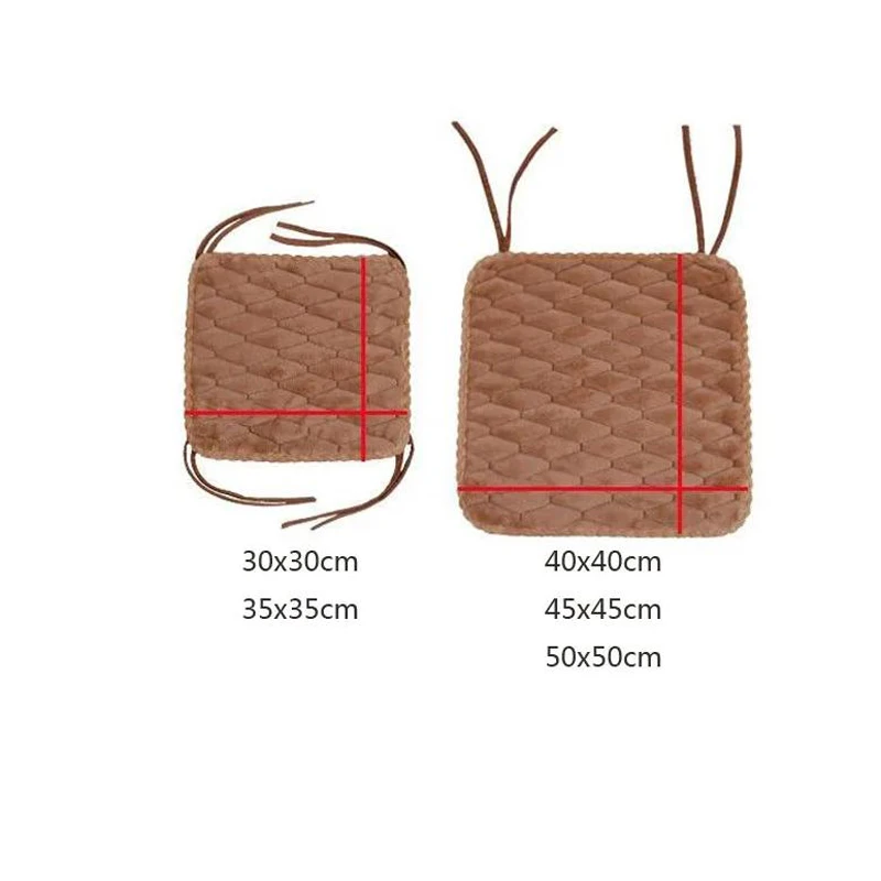 Plush Office Chair Seat Cushion Home Decoration Dining Chair Mat Anti-Slip Cushion With String Square Student Stools Pads 4