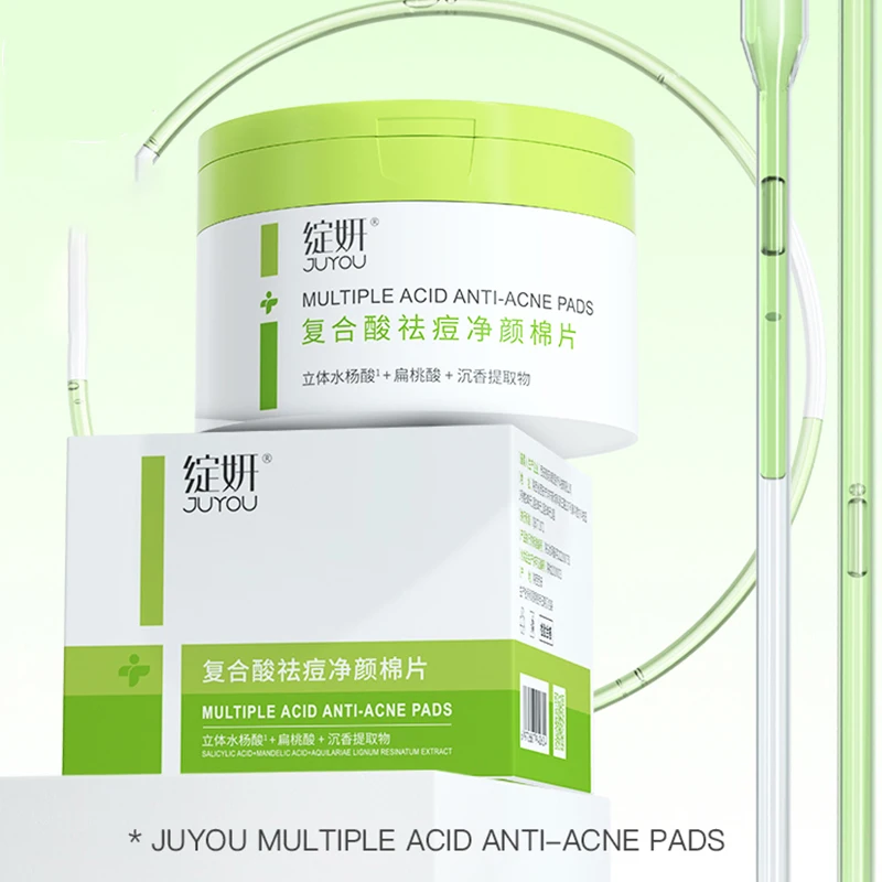 JUYOU 50pcs/Box Anti Acne Oil Secretion Chemical Peel Salicylic Mandelic Acid Pads No Irritation For Face