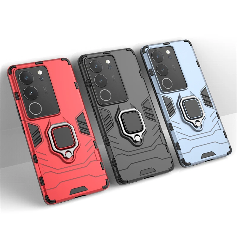 

For Vivo V29 Case Cover Vivo V29 Capas New Phone Bumper PC Shockproof Full Hard Armor Magnetic Holder Cover For Vivo V29 Fundas