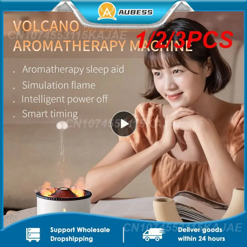 

1/2/3PCS New Flame Air Humidifier Jellyfish Electric Diffuser Lava Volcano Design Flame Effect Air Diffuser Mist Maker