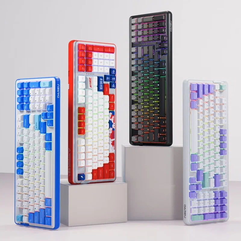 Dareu A98 Master Tri-Mode Hot Plug Gaming Keyboard Guarnizione Sistema Regolabile Abs Keycaps Tasti Rgb Tastiera Wireless Pc Laptop