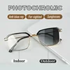 High Definition Men's Anti-blue Presbyopia Eyewear Photochromic Reading Glasses Metal Fashion Classic Hyperopia Eyeglasses 2