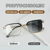 High Definition Men's Anti-blue Presbyopia Eyewear Photochromic Reading Glasses Metal Fashion Classic Hyperopia Eyeglasses 2