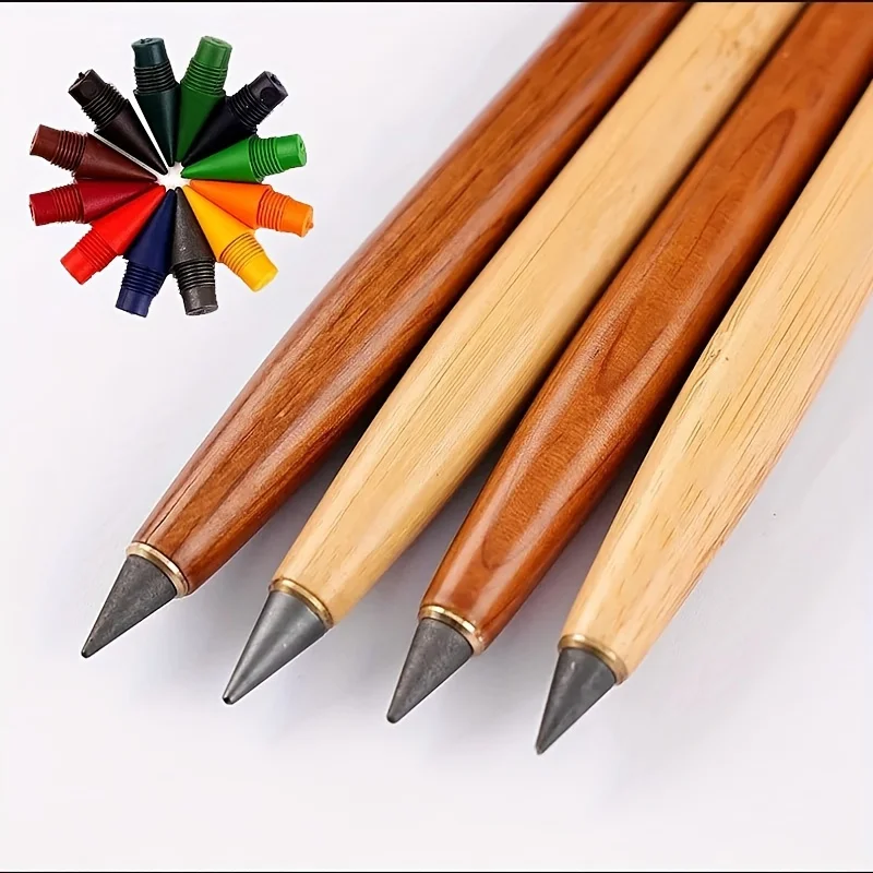 13Pcs/set Everlasting Pencil Unlimited Writing Solid Wooden Pencil HB Replacement Set Student Drawing Art Pencil School Supplies 2