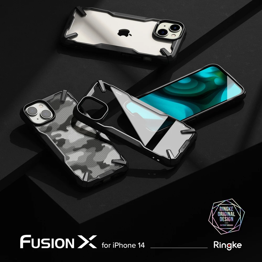 Ringke Fusion-X Compatible with iPhone 14 Case 6.1 Inches(2022) Hard Back Shockproof TPU Frame Cover