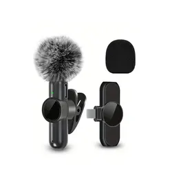Compact Wireless Lavalier Microphone for Live Streaming and Recording (1in1 For iOS)