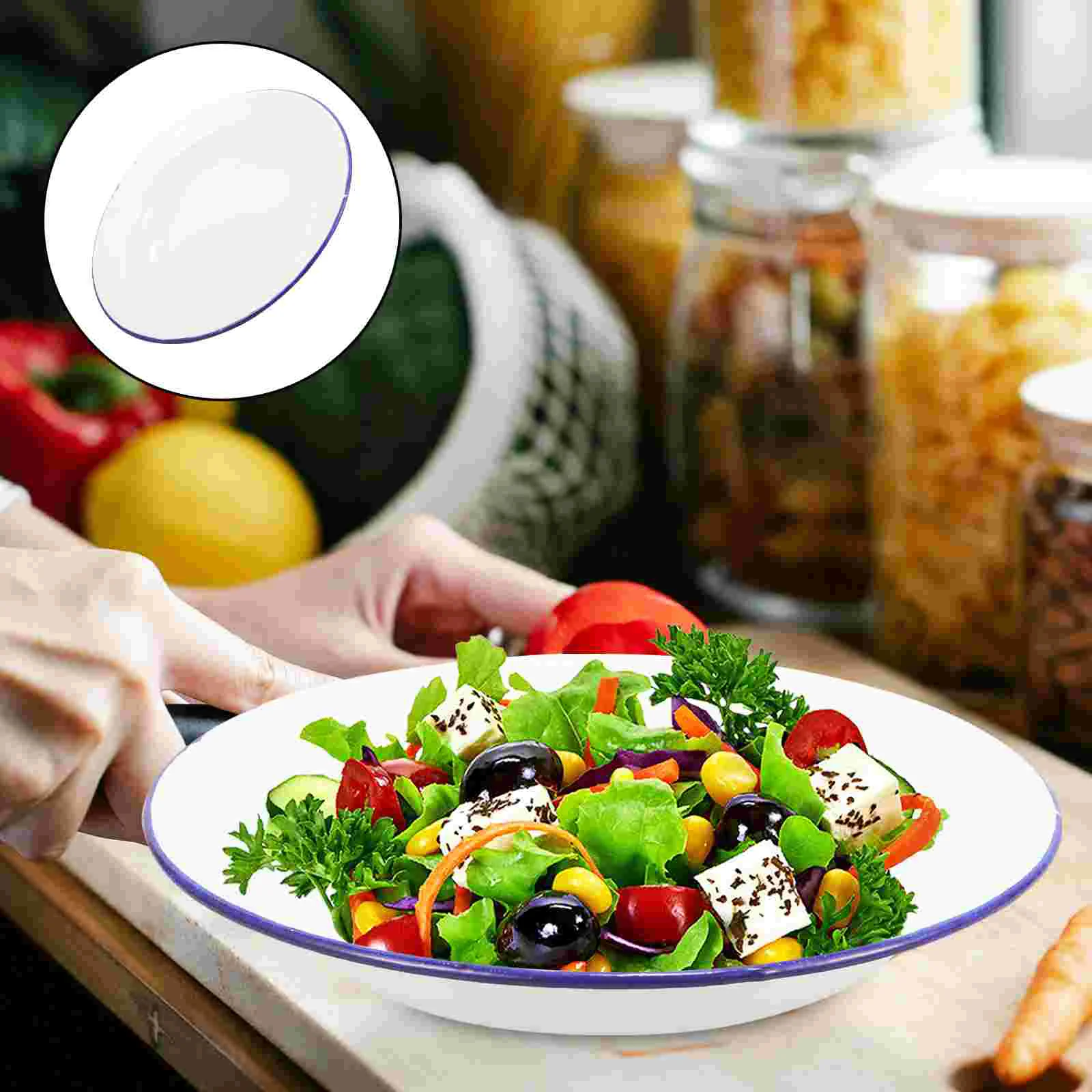 4Pcs Appetizer Plates Enamel Camping Dishes Plate for Hotel Dessert