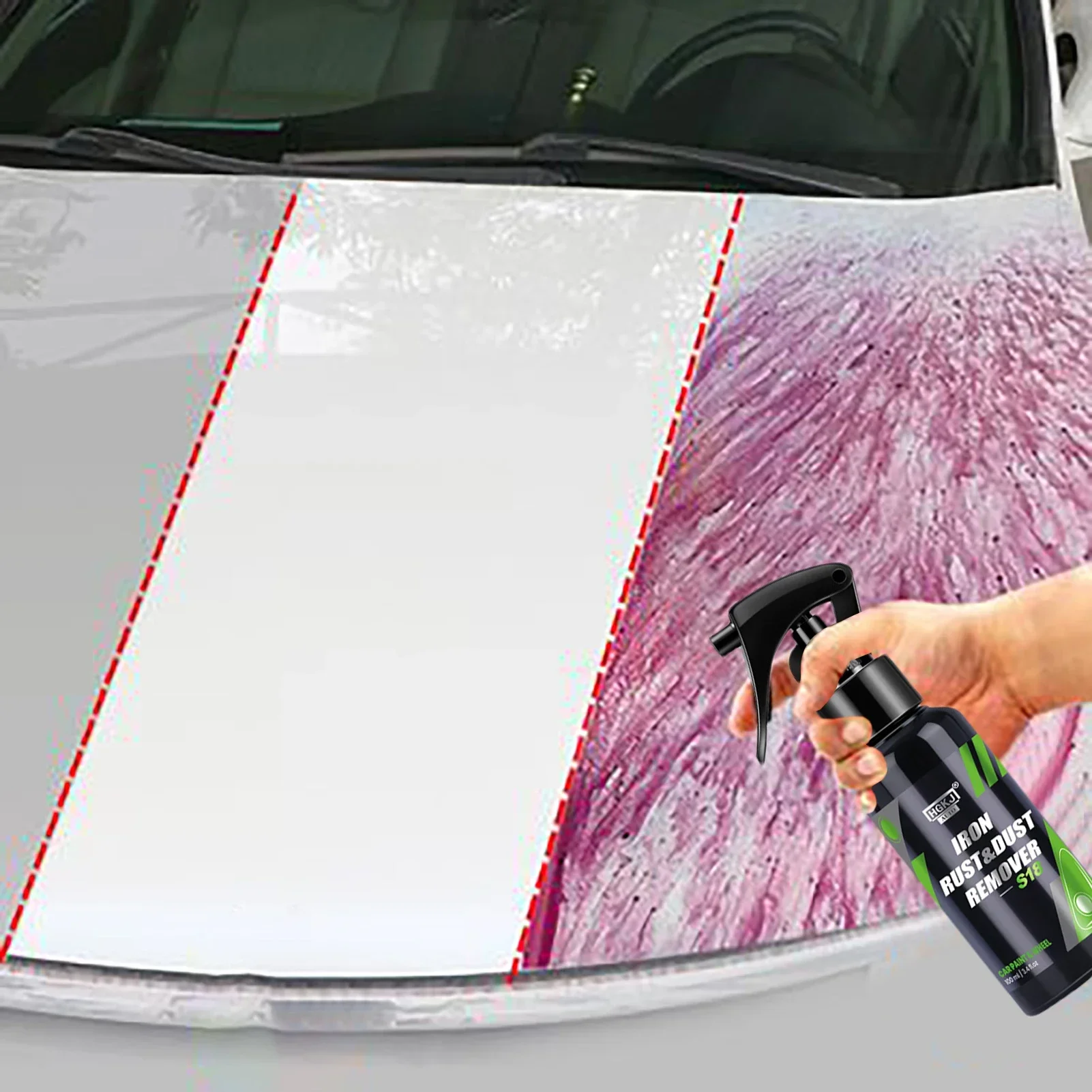 300/100ML Iron Remover Car Detailing Fallout Rust Remover Spray Decontamination Kit Dust Rust Cleaner Remove Iron Particles