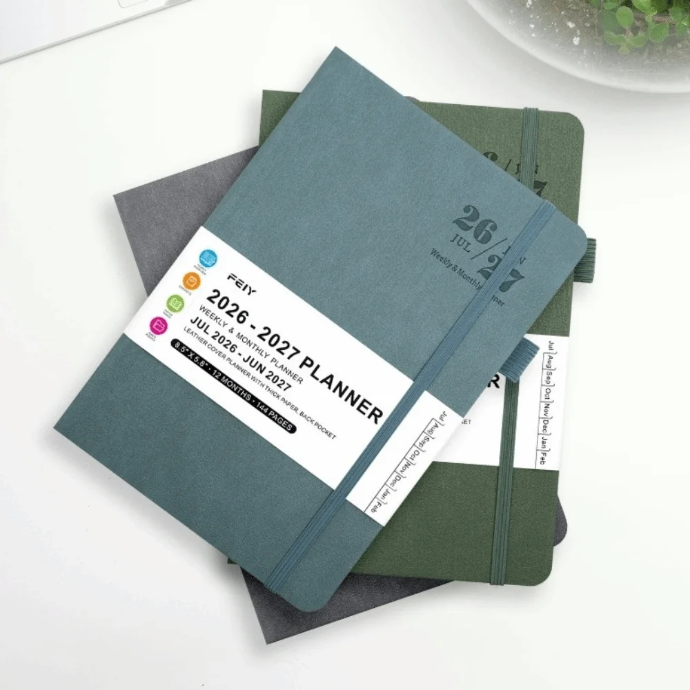 할 일 목록 A5 2026-2027 스케줄북 영어 간편 일정 플래너 노트북 편리한 두꺼운 종이 시간 관리 플래너 선물