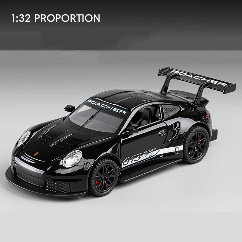 1:32 بورش 911 GT3 RS سبيكة سيارات لعبة نموذج الأطفال مصغرة سباق السيارات التراجع الصوت والضوء دييكاست مجموعة معدنية هدية