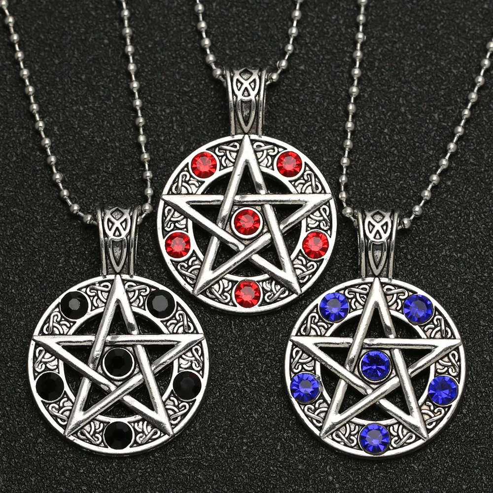 Ожерелье со сверхъестественной пентаграммой Pentacle пятиконечная звезда Wicca