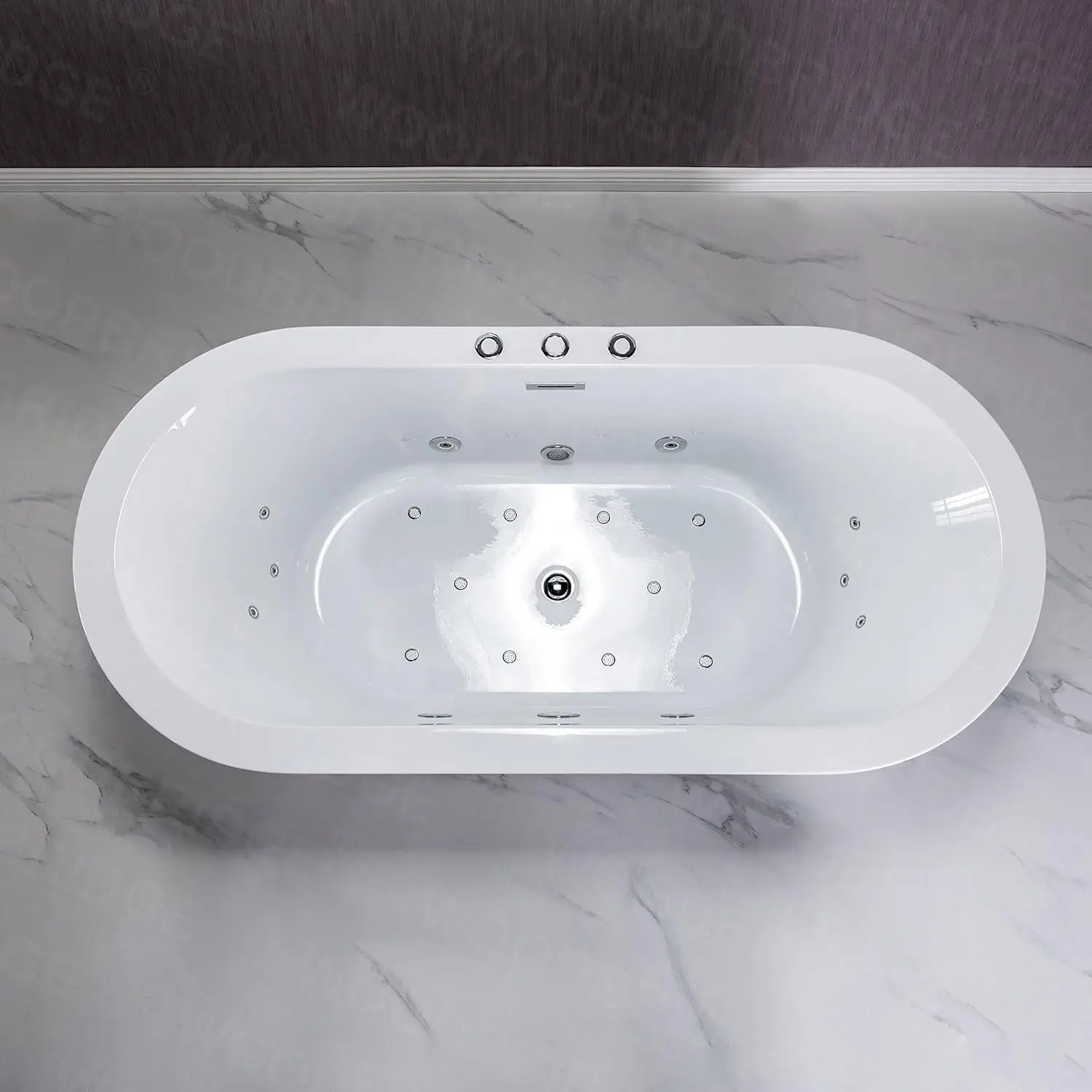67 inch Air Bubble and Whirlpool Jetted Freestanding Bathtub High quality structure comfortable hydro massage 5