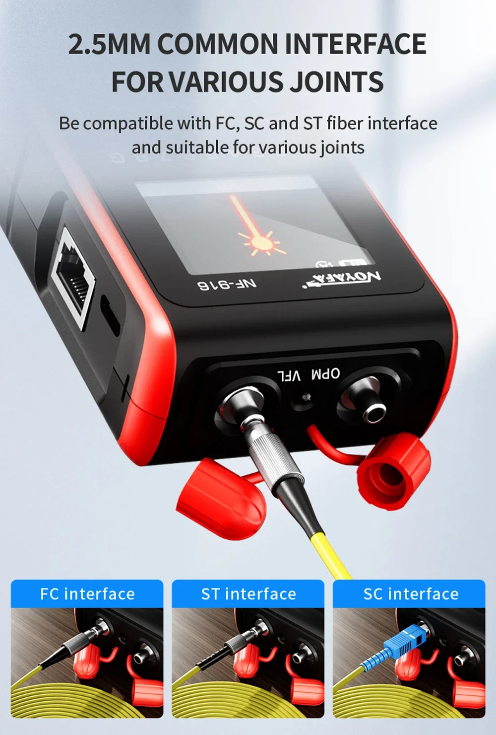 NOYAFA NF-916 Fiber Optical Power Meter VFL REF FC SC ST Visual Fault Locator LC