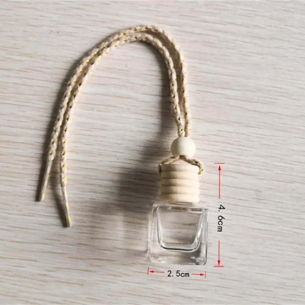 Car Hanging Glass Bottle Empty Perfume Aromatherapy Refillable Diffuser Air Fresher Fragrance Pendant Ornament 1~5PCS