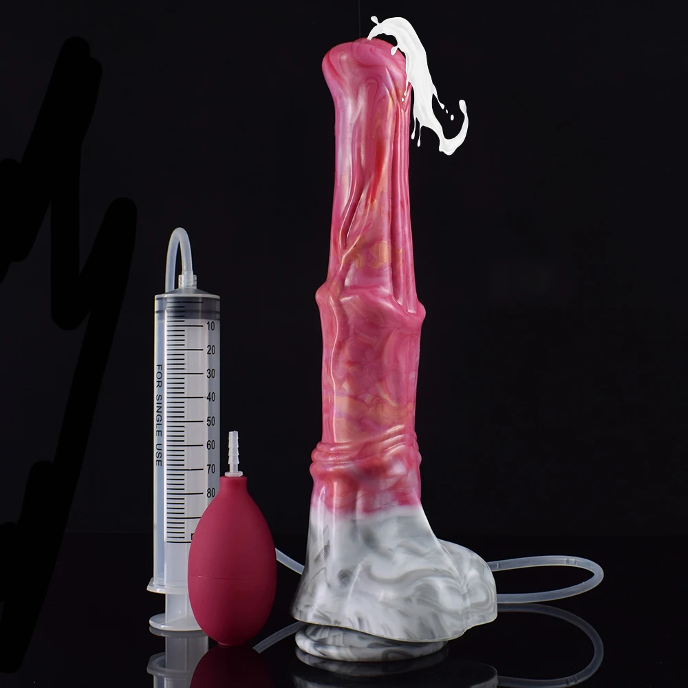 Faak Grote Ejaculatie Paard Dildo Met Sucker Ruwe Vlees Gory Kleur Spuitvloeistof Functie Spuitende Penis Sex Toys Voor Vrouwen mannen _