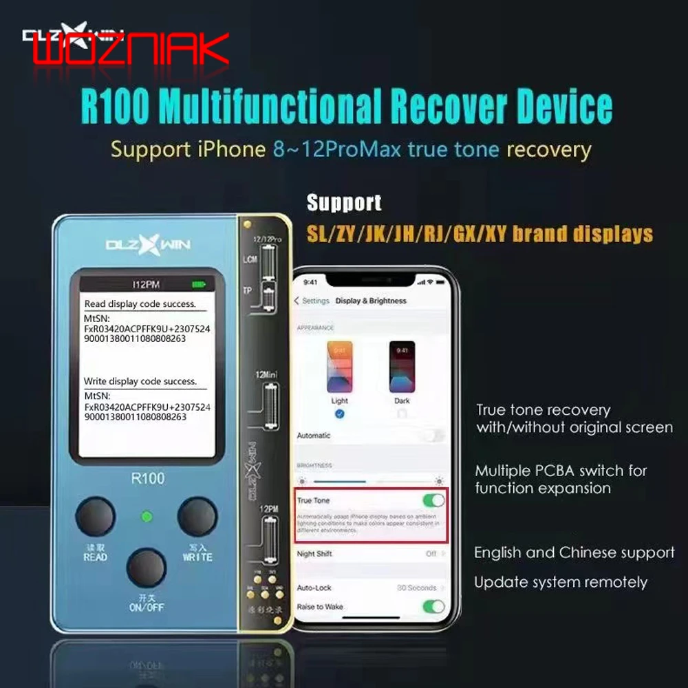 DL R100 Multifunctional Ture Tone Programmer for IPhone 12 11 PRO 8 PLUS X XS MAX Screen Original Color Recovery drill set handheld power drills