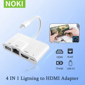  Adaptador Lightning a HDMI para TV, compatible con iPhone 12 13  Pro Max, divisor digital AV hembra convertidor de puerto y conector de  carga, proyector de pantalla, pantalla de sincronización, iPad