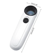 

40X Handheld High Power Portable Magnifier Magnifying Glass with 2-LED Light for Reading Maps Jewelry Watch Repair Tool