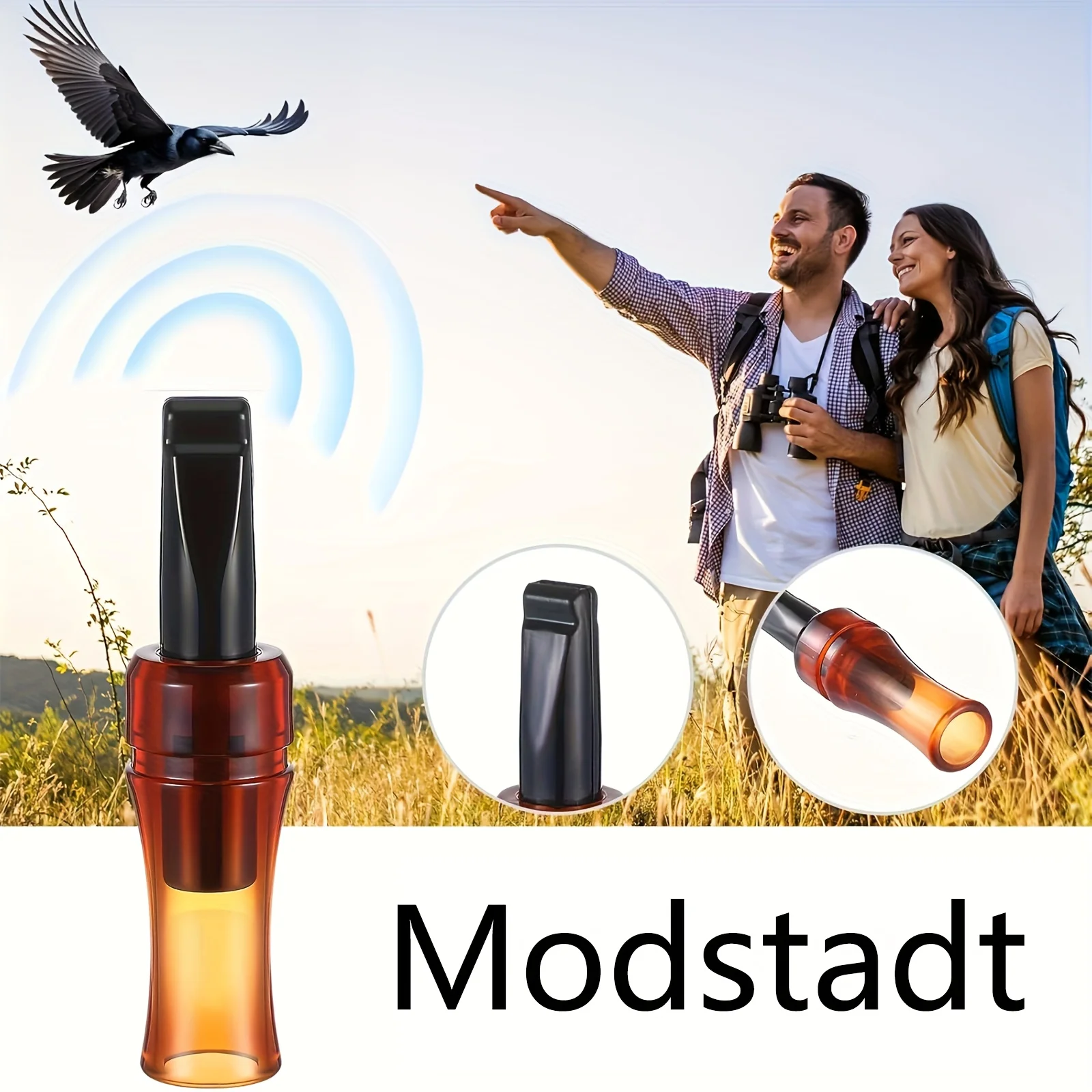 Sifflet corbeau biomimétique pour chasse - Imitation sonore réaliste pour appâter les corvidés en extérieur