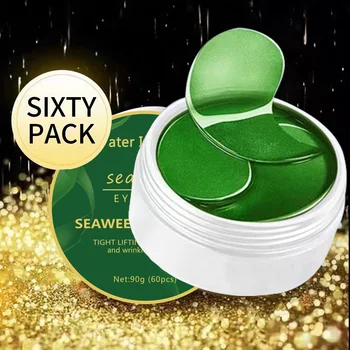 60pcs Seaweed hyaluronic acid eye mask to remove dark circles collagen eye patch facial care products