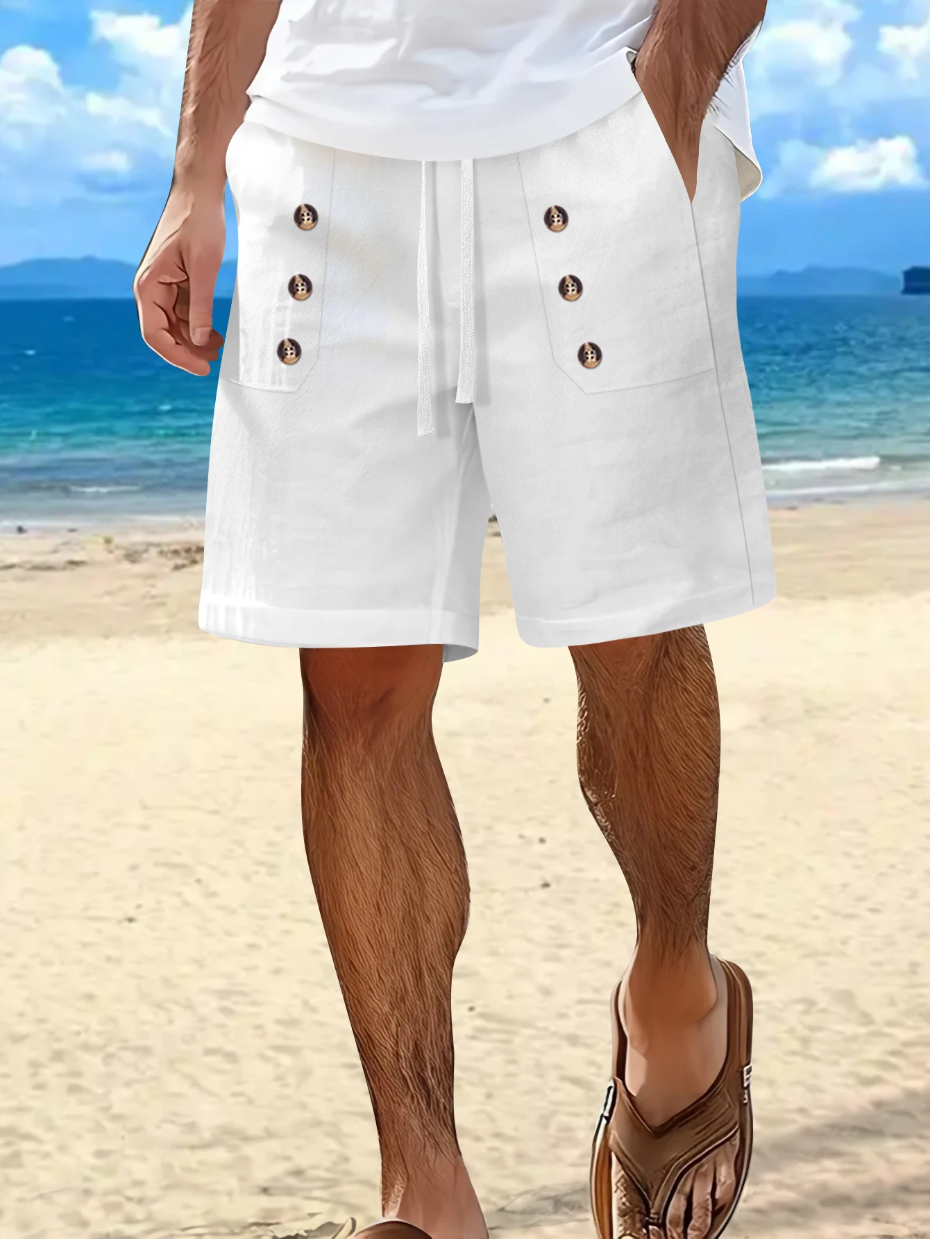 Pantalones Casuales De Verano De Algodón Puro Para Hombres, Pantalones