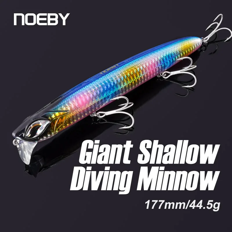 Noeby Flat Diving Minnow 177mm 44,5g schwimmend 0-30cm Jerkbait Oberflächen schicht Angel köder Kunst fischen Hart köder