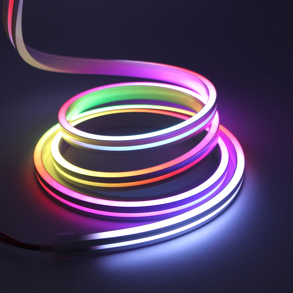 CHACOKO RGB con IC Neon Tira LED 2M, Efecto de Arcoiris, 84 LED
