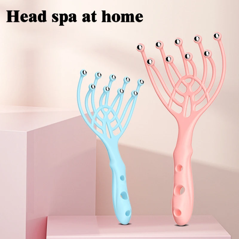 

Grabki Do Skory Five-claw Scalp Magnetic Bead Head Massage Ball Comb Five Finger Massager Stress Release Hair Brush Glowy Rake