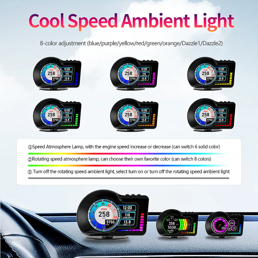 KWHUD KWHUD HUD OBD2 ÷ ڵ Ƽ , ֻ ĳī Ƽ ũ 2008-2024 ָ ڵ ӵ, Ʈ, RPM 跮