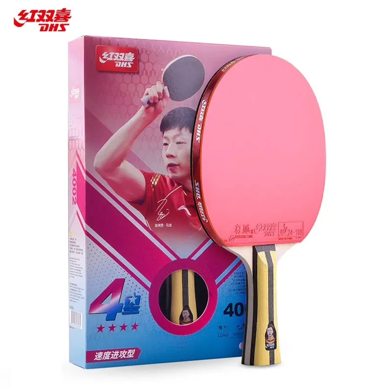 DHS 탁구 라켓, 전문 순목 패들, 끈끈한 고무 포함, 4 스타 탁구 라켓, 5 스타, 6 스타, H5002, H6002