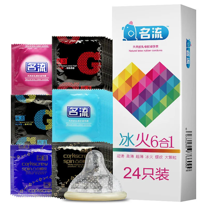 24/30pcs Super Thin Condoms Cool and Hot Sex Toys Dotted Granular Threaded Sexshop Tighten Firming Sex Accessories for Couples 3