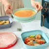 20/23cm Silicone Baking Tray Square Foldable Tray Heat-resistant Air Fryer Tray Food Grade Cake Silicone Mold Thickened Tray Pan 5
