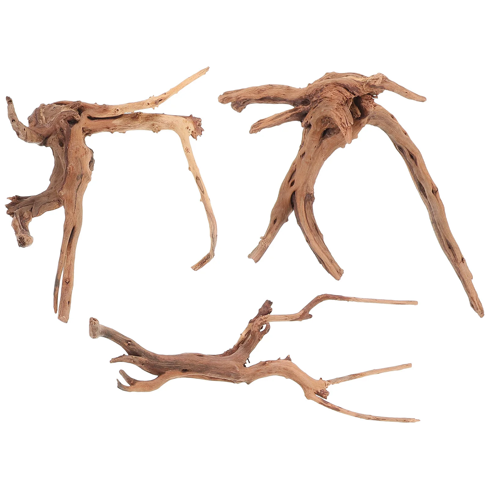 

3 Pcs Landscaping Sunken Wood Reptile Aquarium Decors Adornments Wooden Fish Tank Crafts Home Driftwood for
