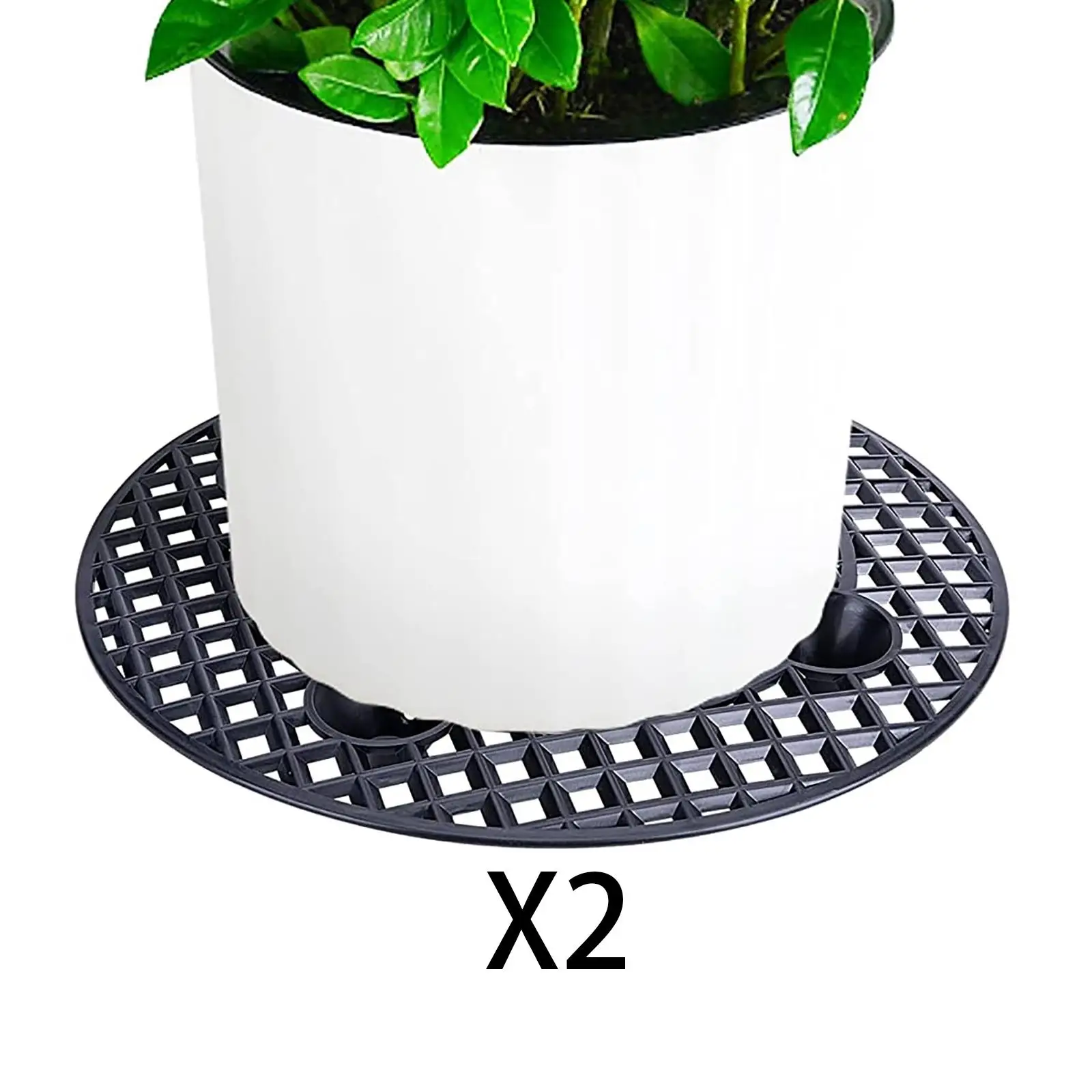 Heavy Duty Plant Stands for Fabric Pots Black Plant Pot Saucer 12" Level Pot Elevator for Outdoor Indoor Garden Patio